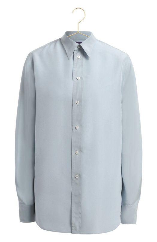 Шелковая рубашка | Ralph Lauren | Голубой - 1