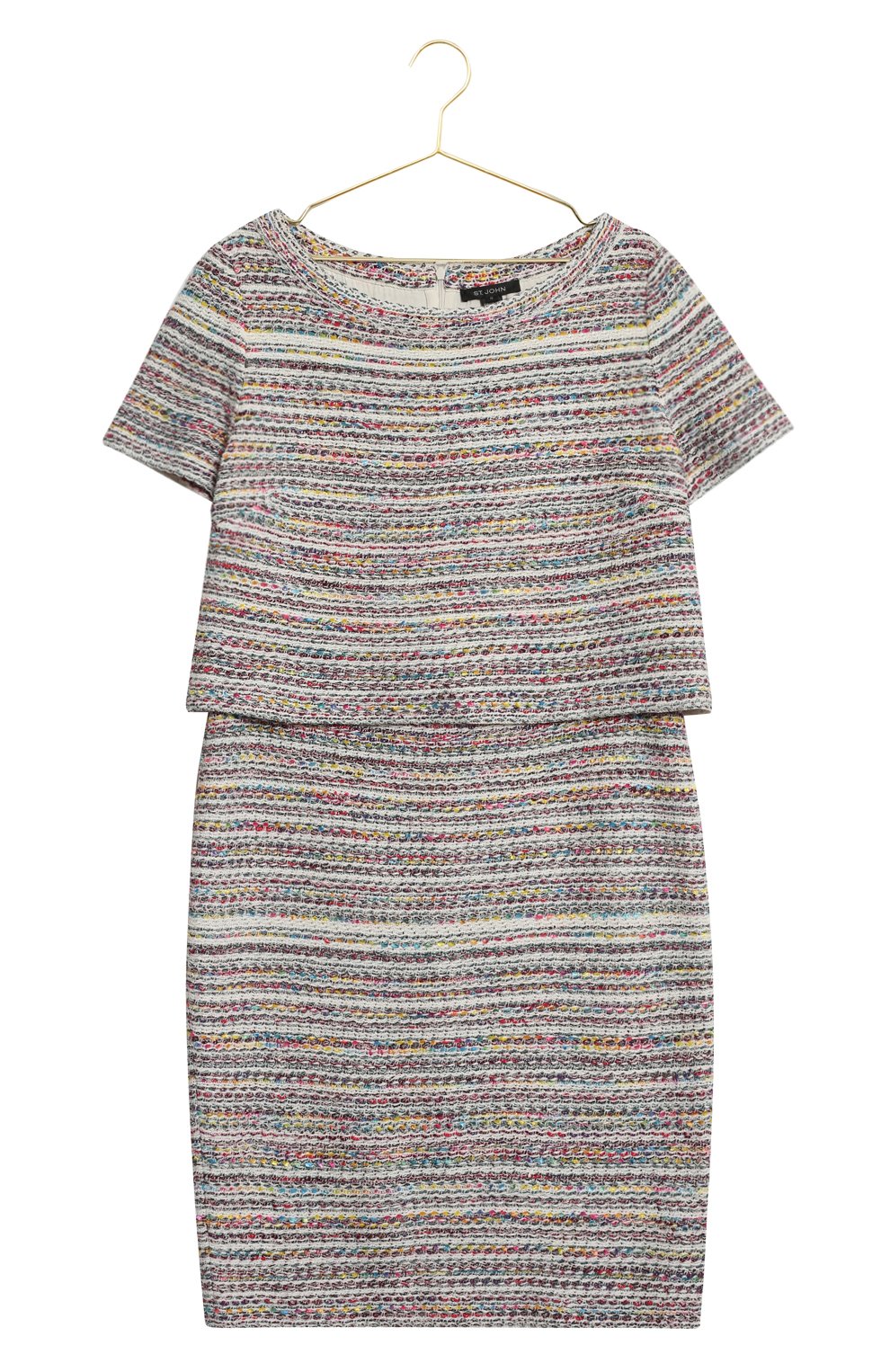 Платье из хлопка и шерсти | St. John | Разноцветный - 1