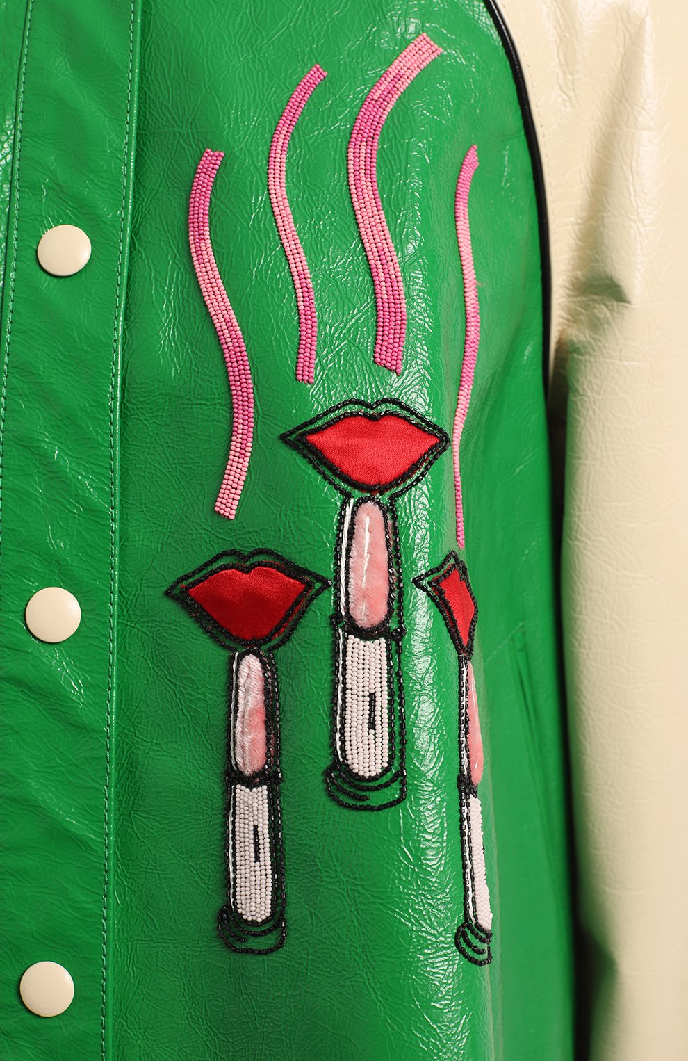 Кожаная куртка | Valentino | Зелёный - 3