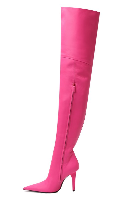 Кожаные ботфорты | Balenciaga | Розовый - 6
