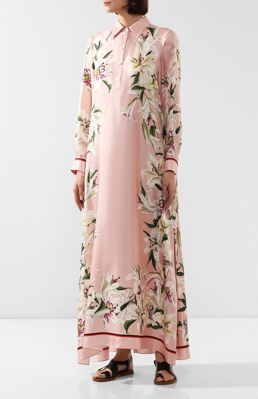Шелковое платье | Dolce & Gabbana | Розовый - 5