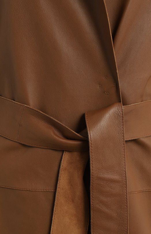 Кожаное пальто | Yves Salomon | Коричневый - 3