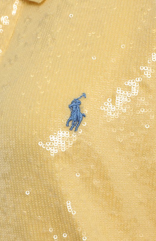 Поло с отделкой пайетками | Polo Ralph Lauren | Жёлтый - 3