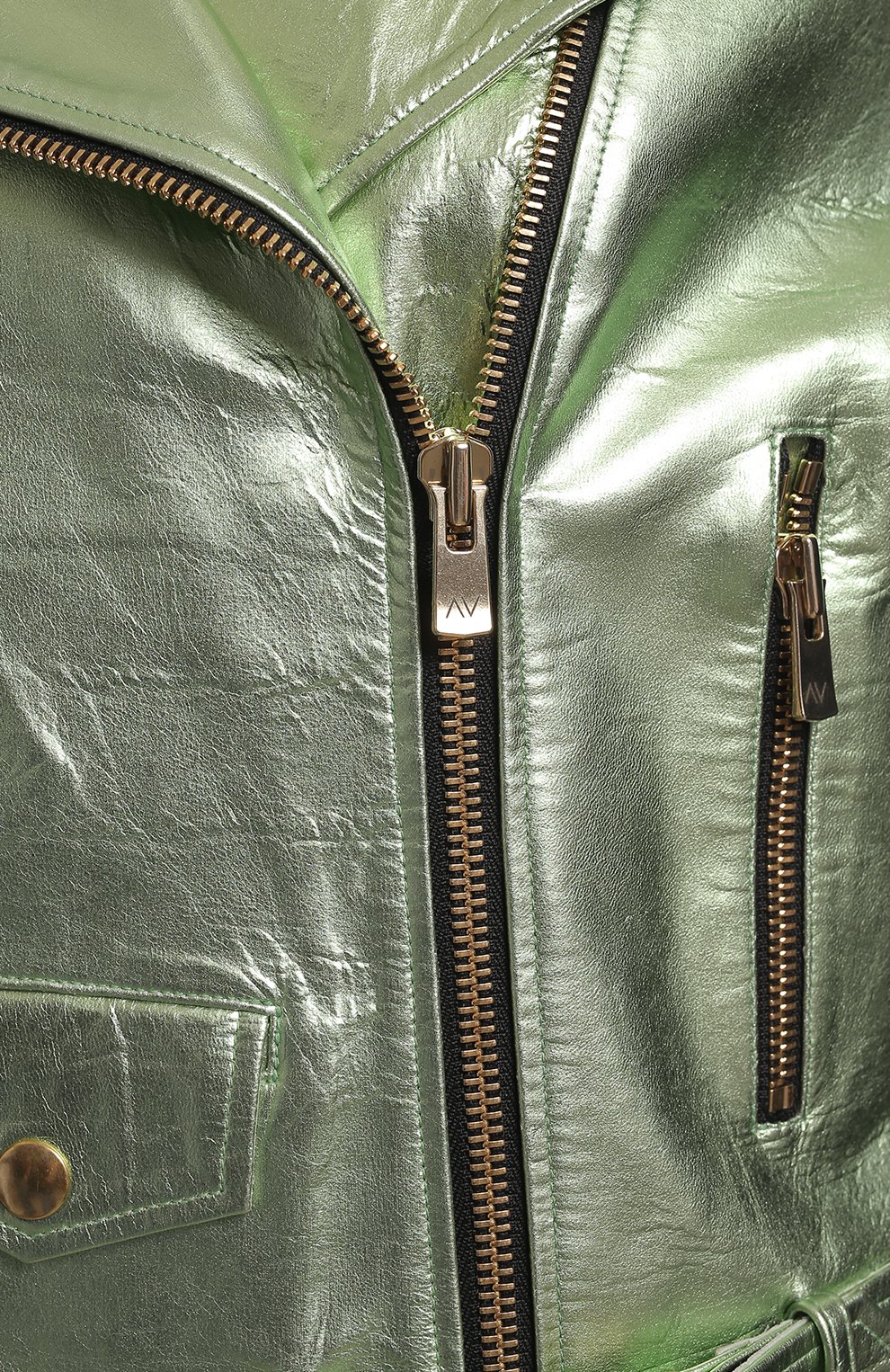 Кожаная куртка | Alexandre Vauthier | Зелёный - 3