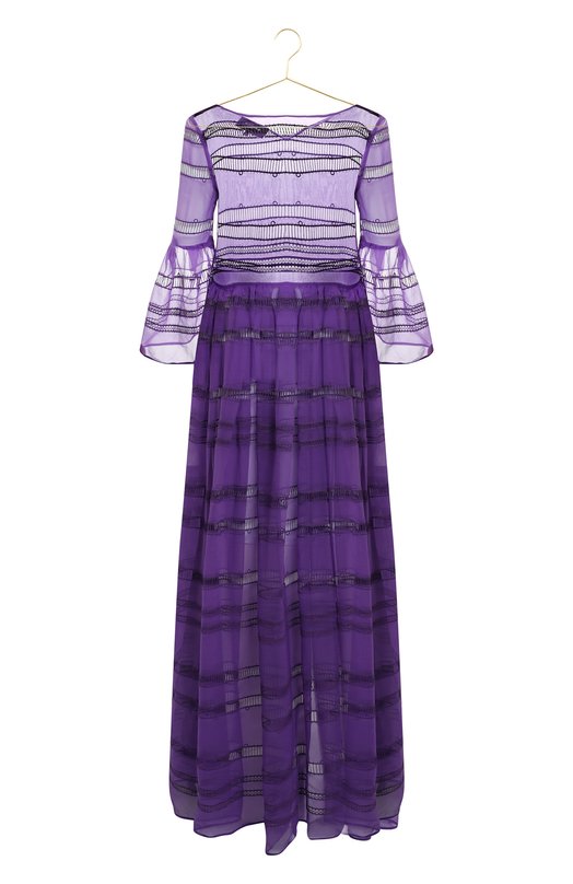 Платье из хлопка и шелка | Rochas | Фиолетовый - 1