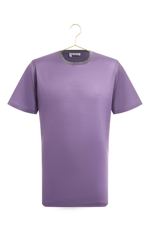 Хлопковая футболка | Brioni | Фиолетовый - 1