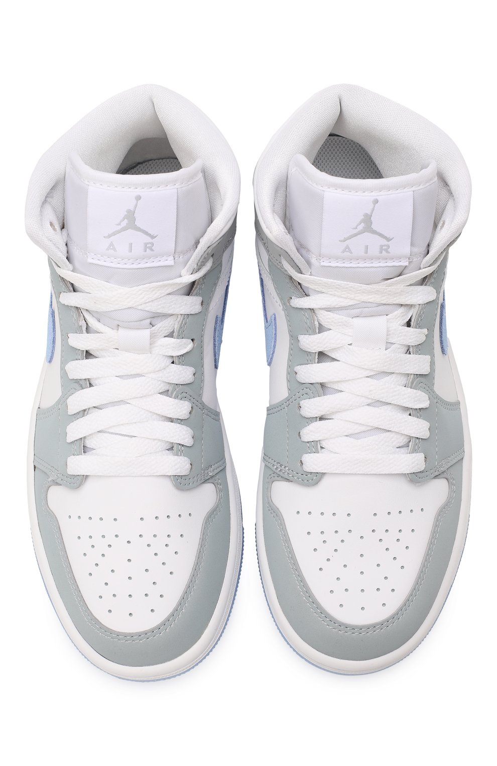 Кеды Air Jordan 1 Mid Wolf Grey Aluminum Nike, цвет Серый купить на ...