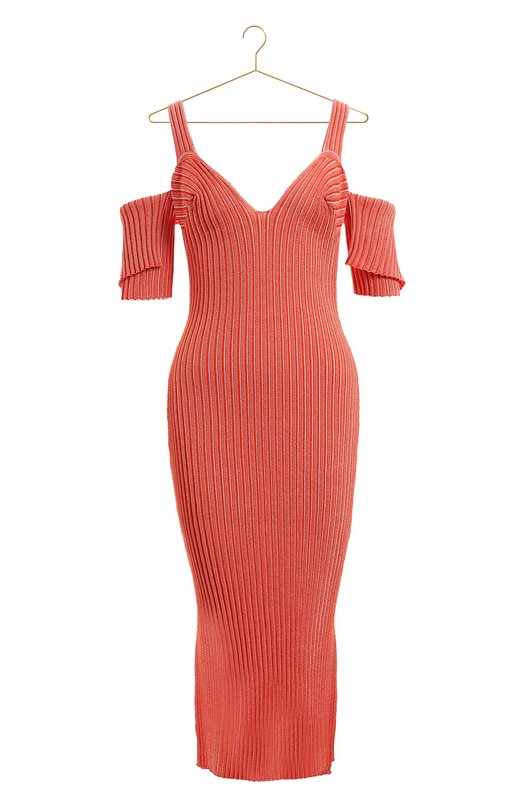 Платье из шерсти и рами | Victoria Beckham | Оранжевый - 1