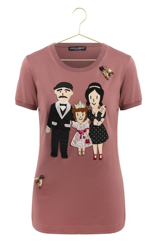 Хлопковая футболка | Dolce & Gabbana | Розовый - 1