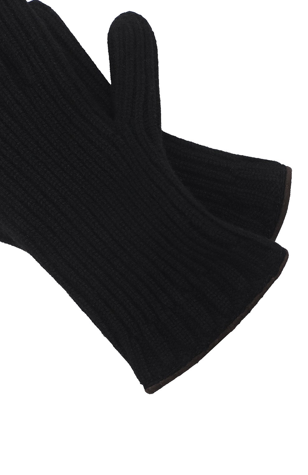 Кашемировые перчатки с отделкой из кожи | Loro Piana | Чёрный - 2