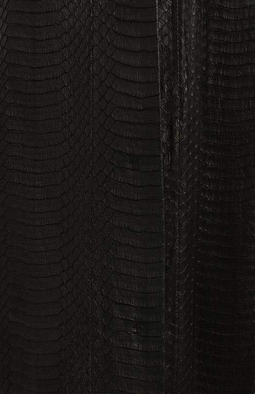 Пальто из кожи змеи и меха енота | Giambattista Valli | Чёрный - 3