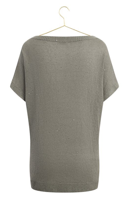 Пуловер изо льна и шелка | Brunello Cucinelli | Зелёный - 2