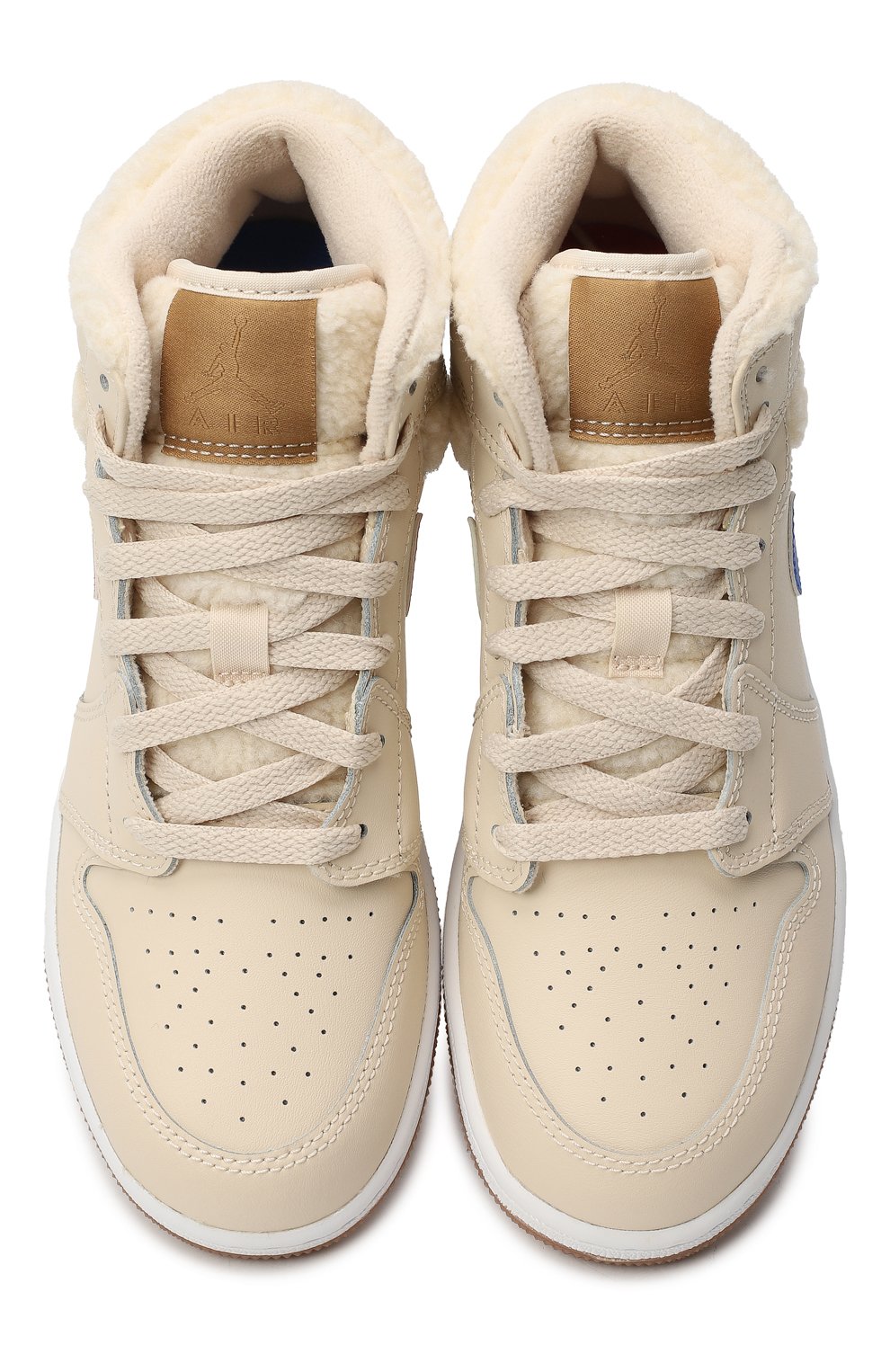 Кеды Jordan 1 Mid Utility Fleece Pearl White | Nike | Бежевый - 2
