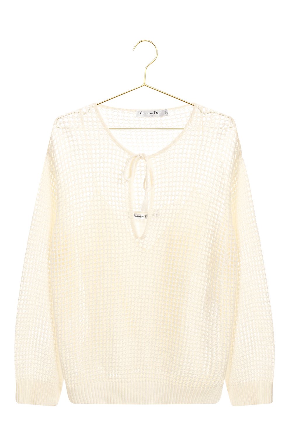 Пуловер изо льна и хлопка | Dior | Кремовый - 1