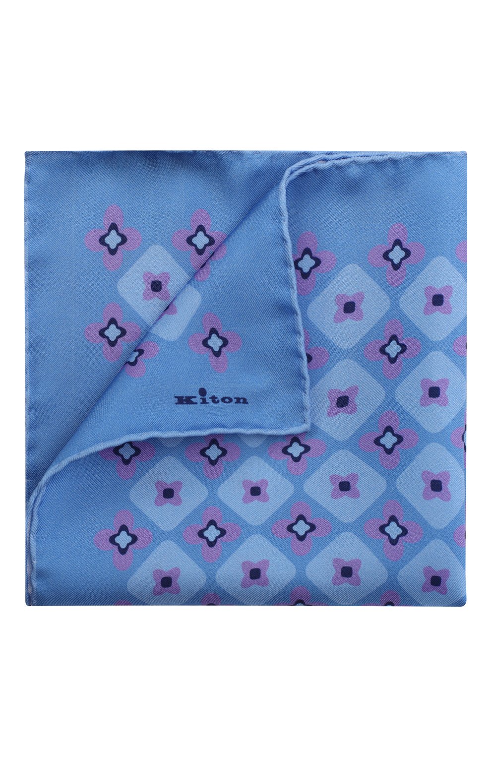 Шелковый платок | Kiton | Голубой - 1