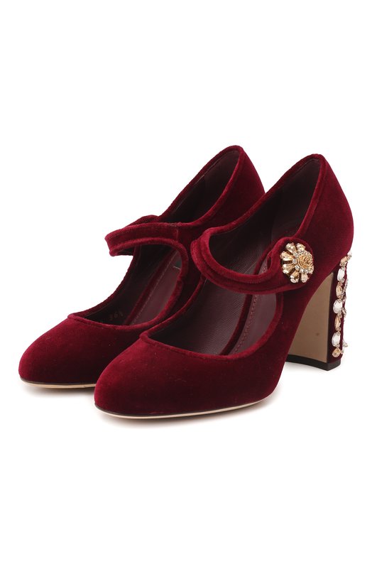Текстильные туфли Vally | Dolce & Gabbana | Бордовый - 1