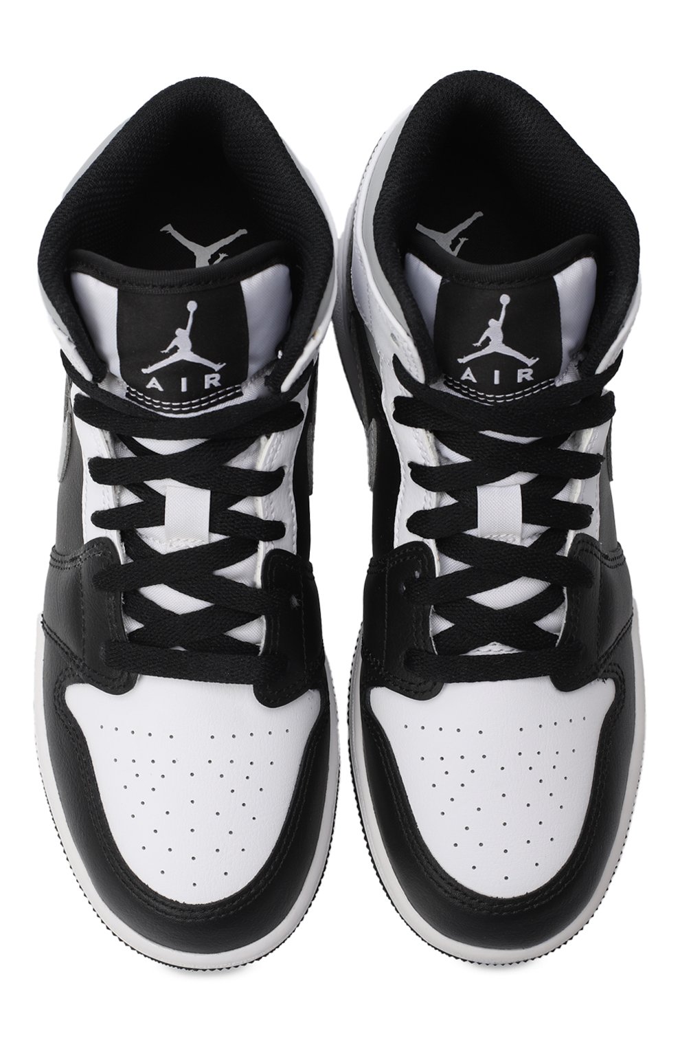Кеды Air Jordan 1 Mid GS White Shadow Nike, цвет Чёрно-белый купить на ...