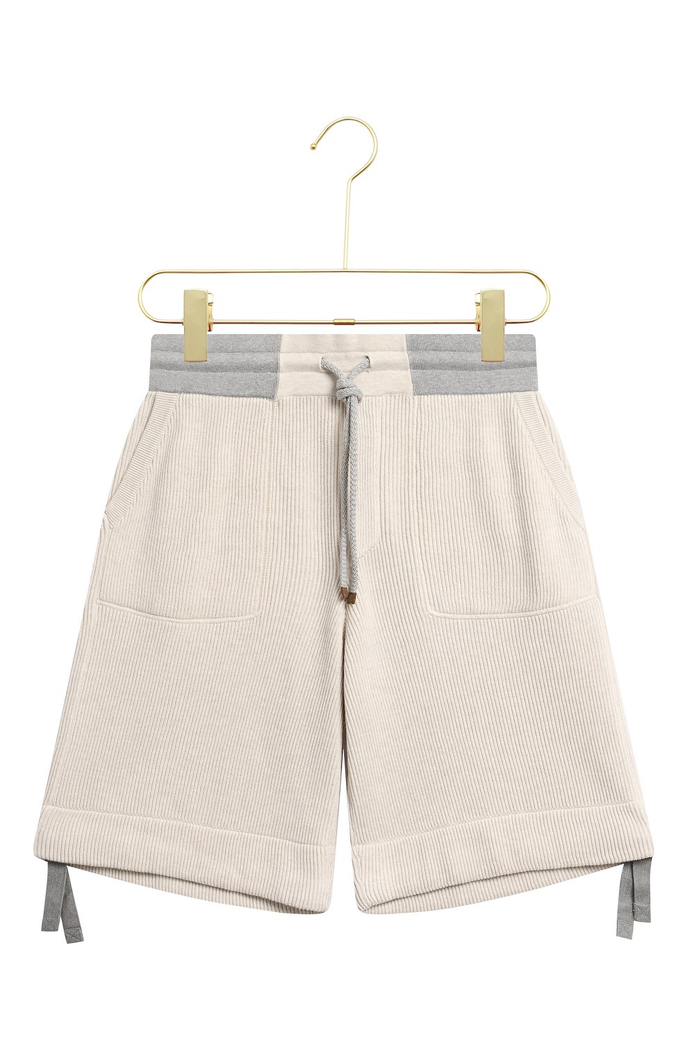 Хлопковые шорты | Brunello Cucinelli | Кремовый - 1