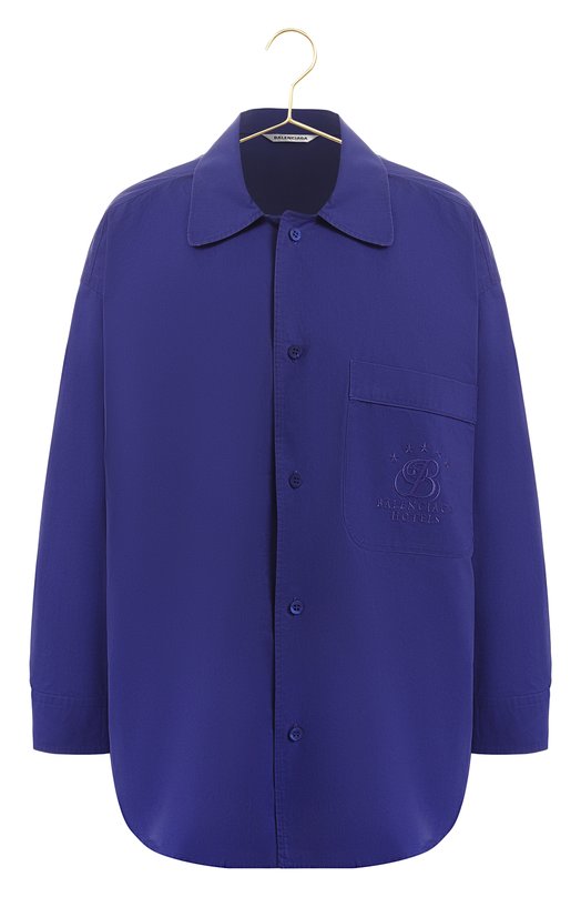 Хлопковая рубашка | Balenciaga | Фиолетовый - 1