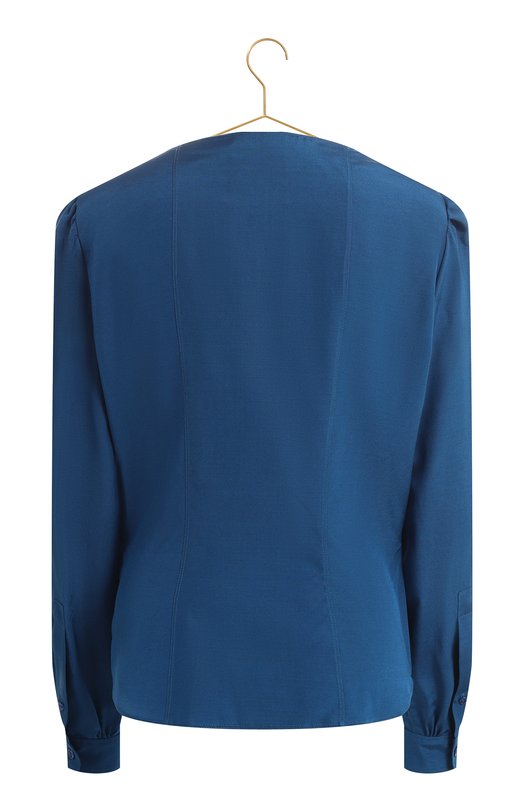 Блузка из шелка и шерсти | Saint Laurent | Синий - 2