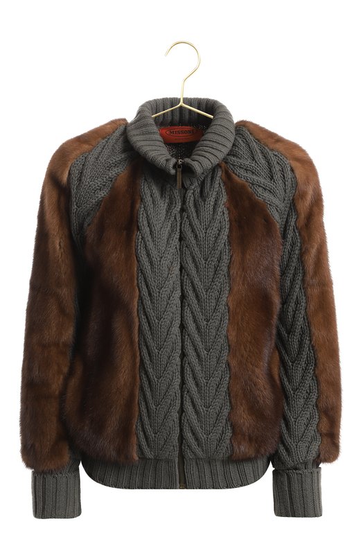 Кашемировая куртка с меховой отделкой | Missoni | Разноцветный - 1