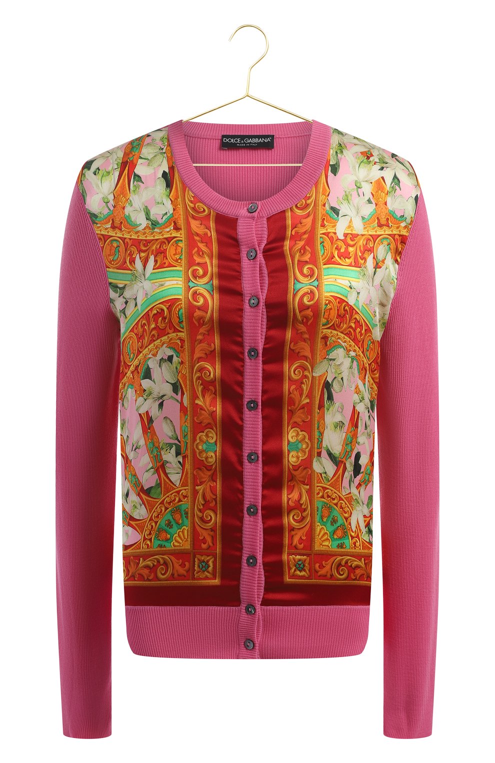 Кардиган из шерсти и шелка | Dolce & Gabbana | Розовый - 1