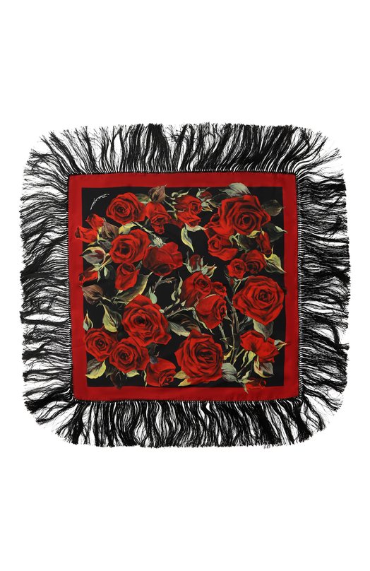 Платок из шелка и вискозы | Dolce & Gabbana | Чёрный - 3