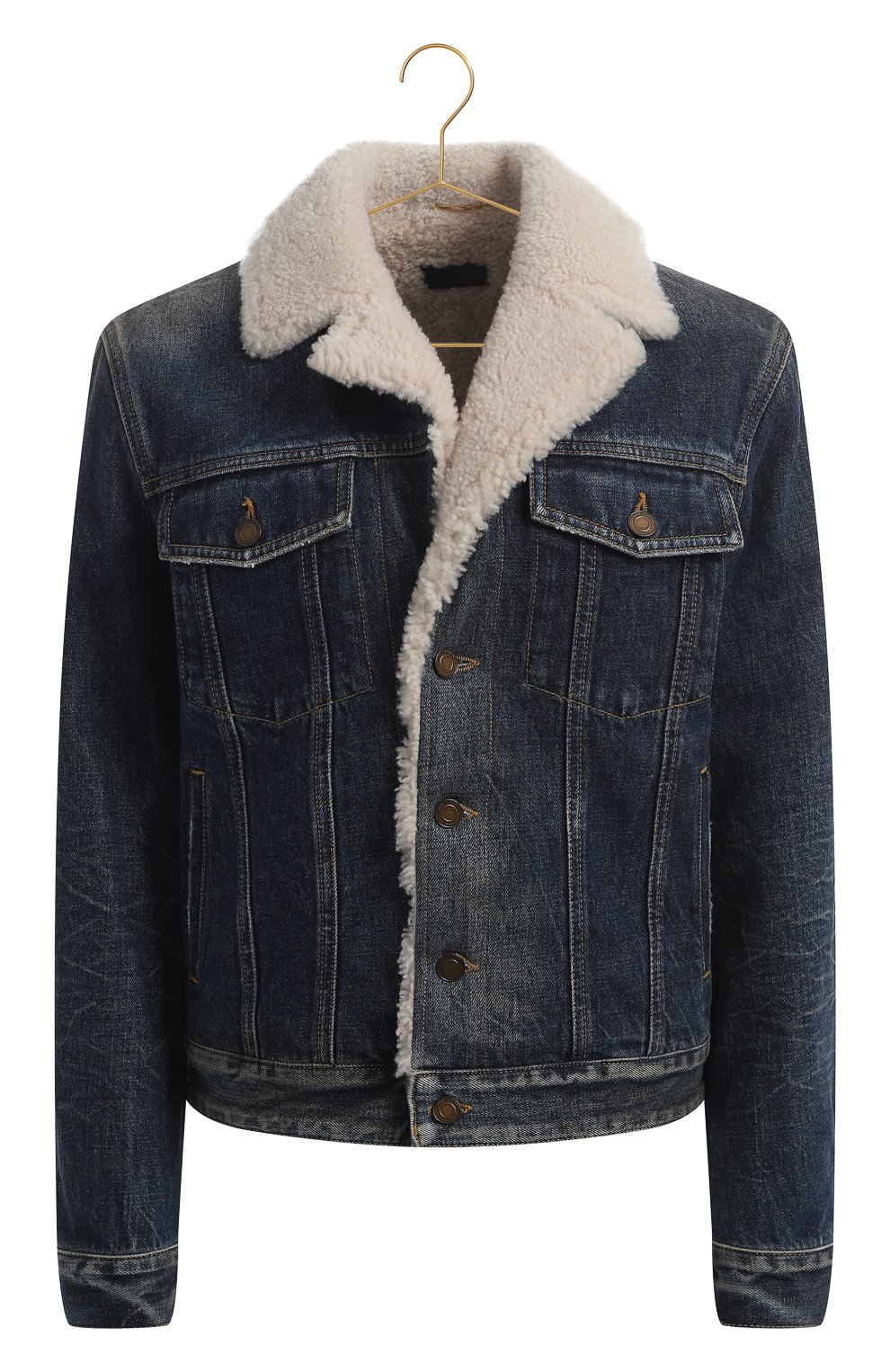 Утепленная джинсовая куртка | Saint Laurent | Синий - 1
