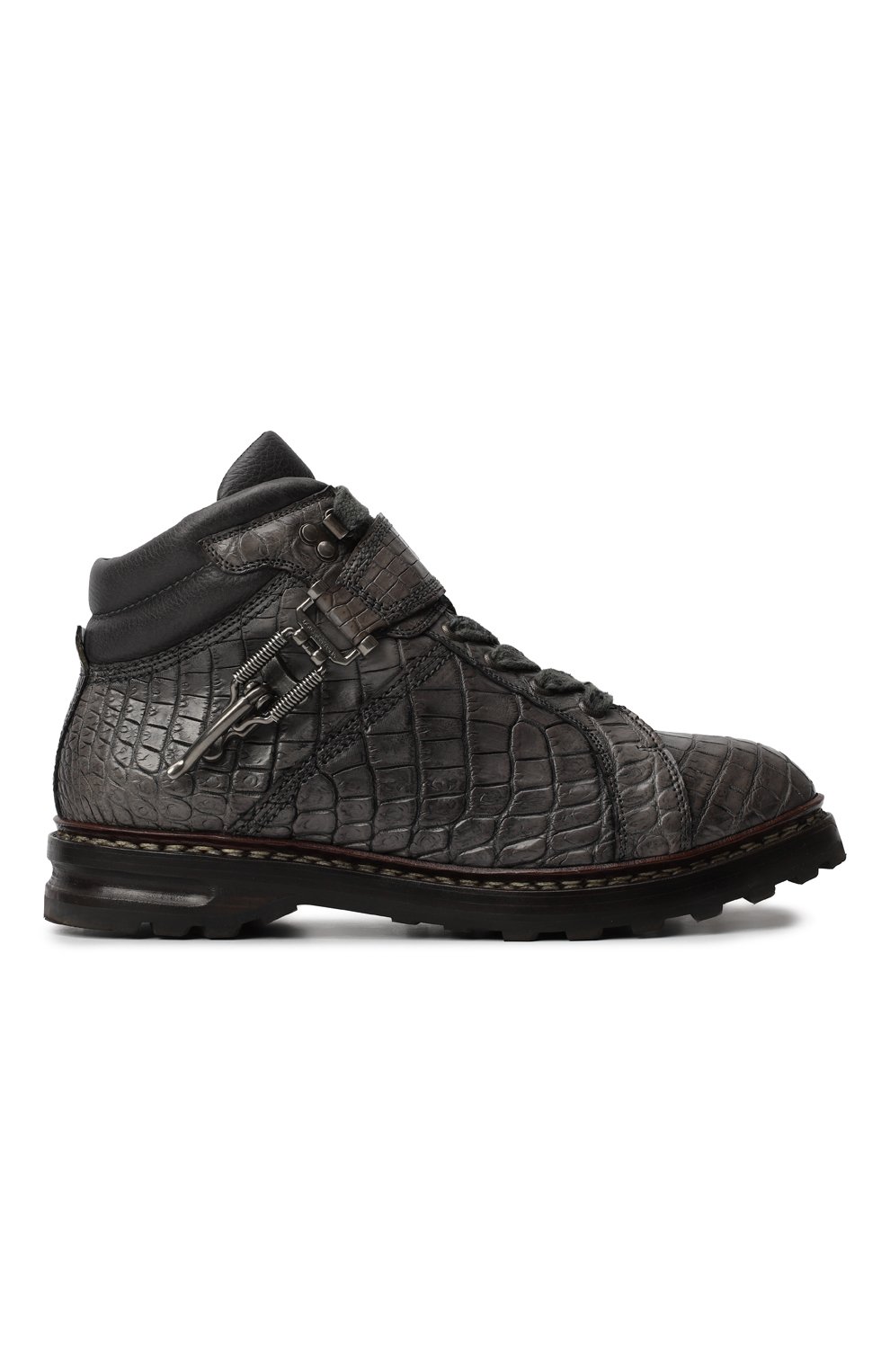 Ботинки из кожи крокодила | Dolce & Gabbana | Серый - 7