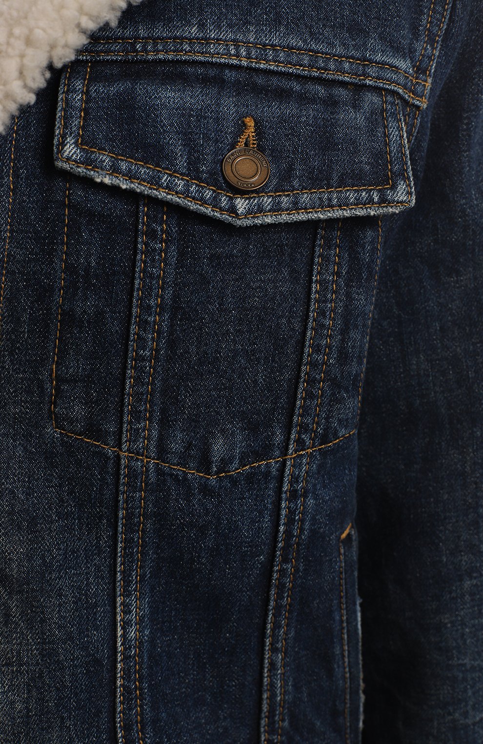 Утепленная джинсовая куртка | Saint Laurent | Синий - 3