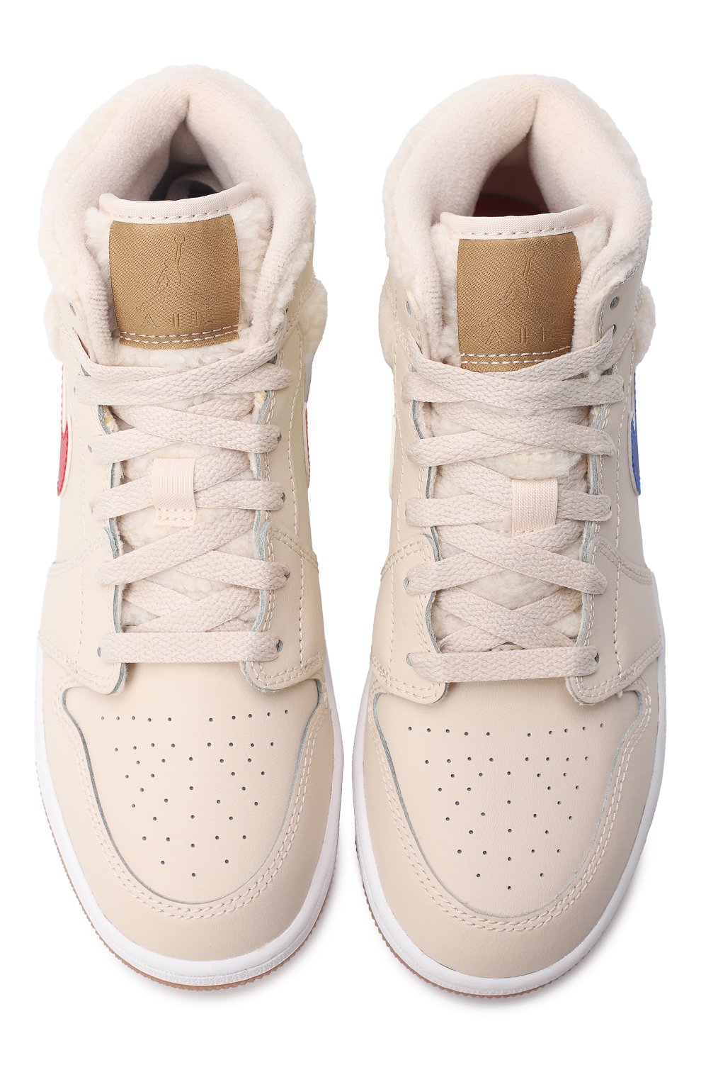 Кеды Air Jordan 1 Mid GS Fleece Pearl White | Nike | Бежевый - 2