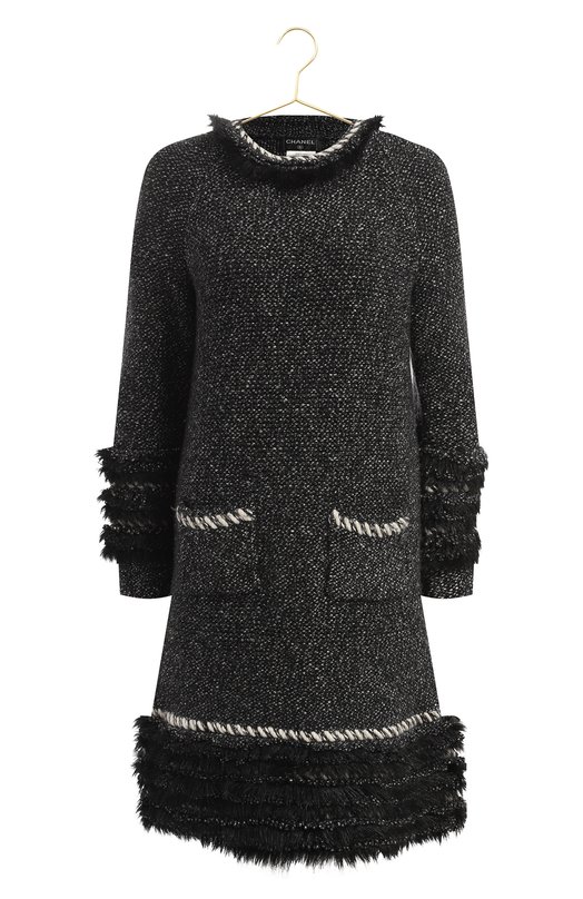 Платье из кашемира и шерсти | Chanel | Серый - 1