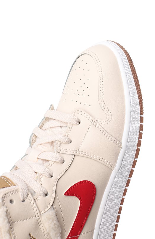 Кеды Air Jordan 1 Mid GS Fleece Pearl White | Nike | Бежевый - 8