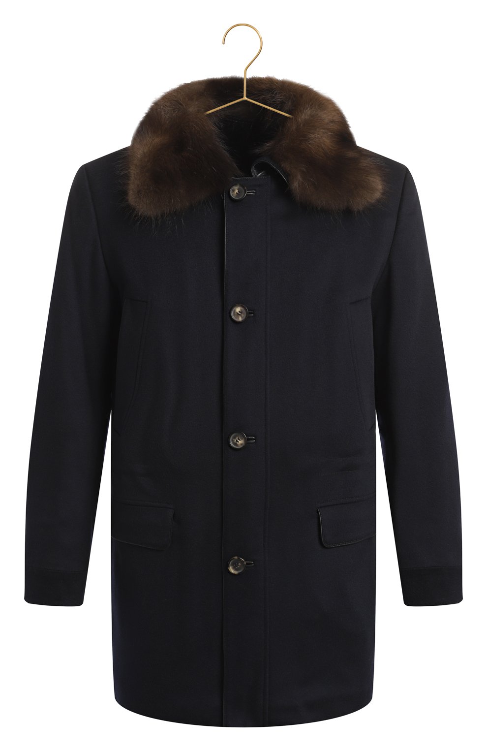 Пальто из кашемира и шелка | Brioni | Синий - 1