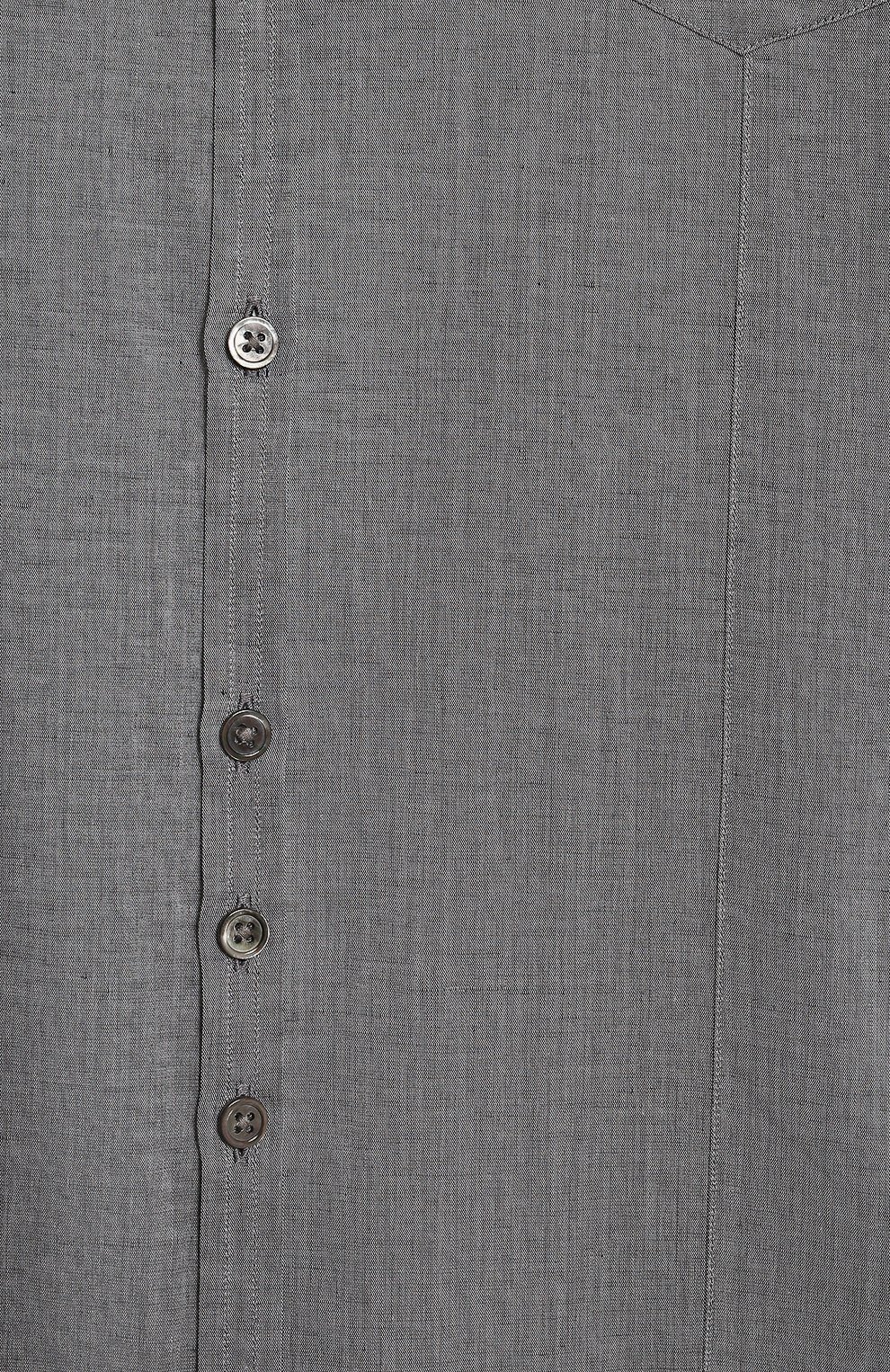 Рубашка из хлопка и льна | John Varvatos | Серый - 3