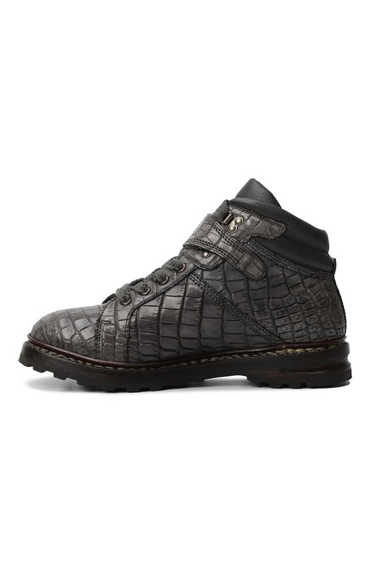 Ботинки из кожи крокодила | Dolce & Gabbana | Серый - 6