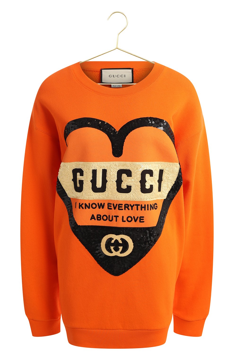Хлопковый свитшот | Gucci | Оранжевый - 1