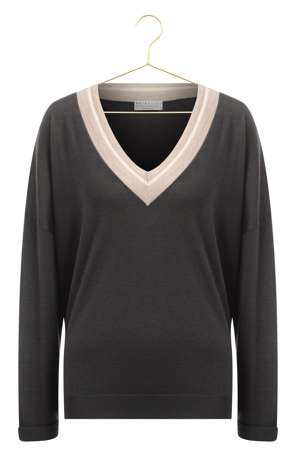 Пуловер из кашемира и шелка | Brunello Cucinelli | Серый - 1