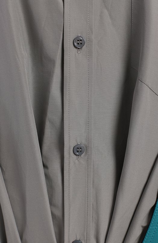 Хлопковая рубашка | Balenciaga | Серый - 3