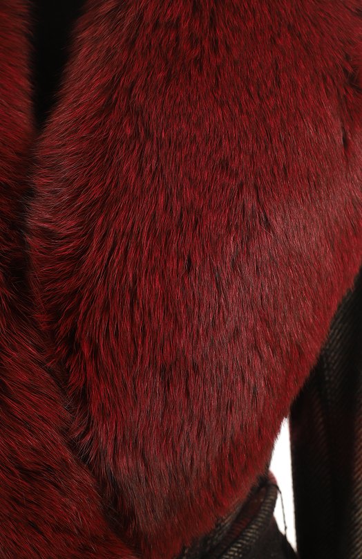 Шерстяное пальто с отделкой из меха лисы | Valentino | Разноцветный - 3