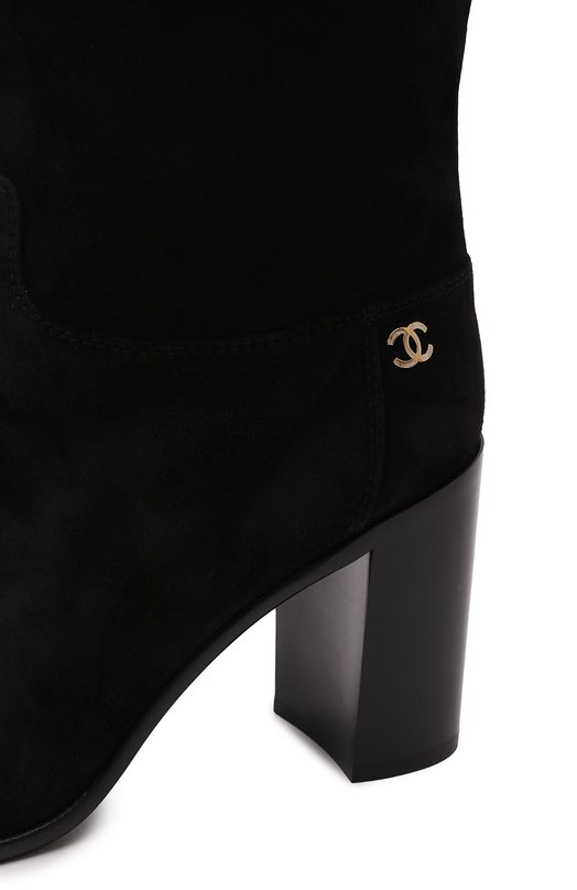 Замшевые ботфорты | Chanel | Чёрный - 9