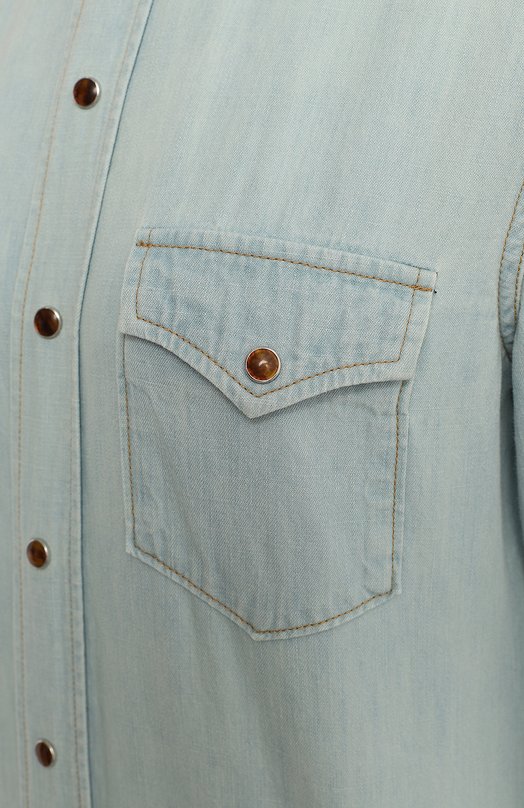 Джинсовая рубашка | Saint Laurent | Голубой - 3