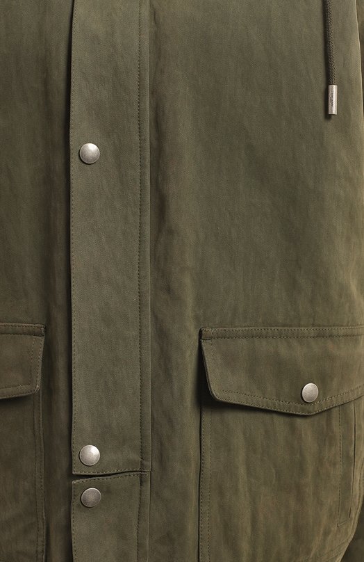Куртка с меховой подкладкой | Saint Laurent | Хаки - 3
