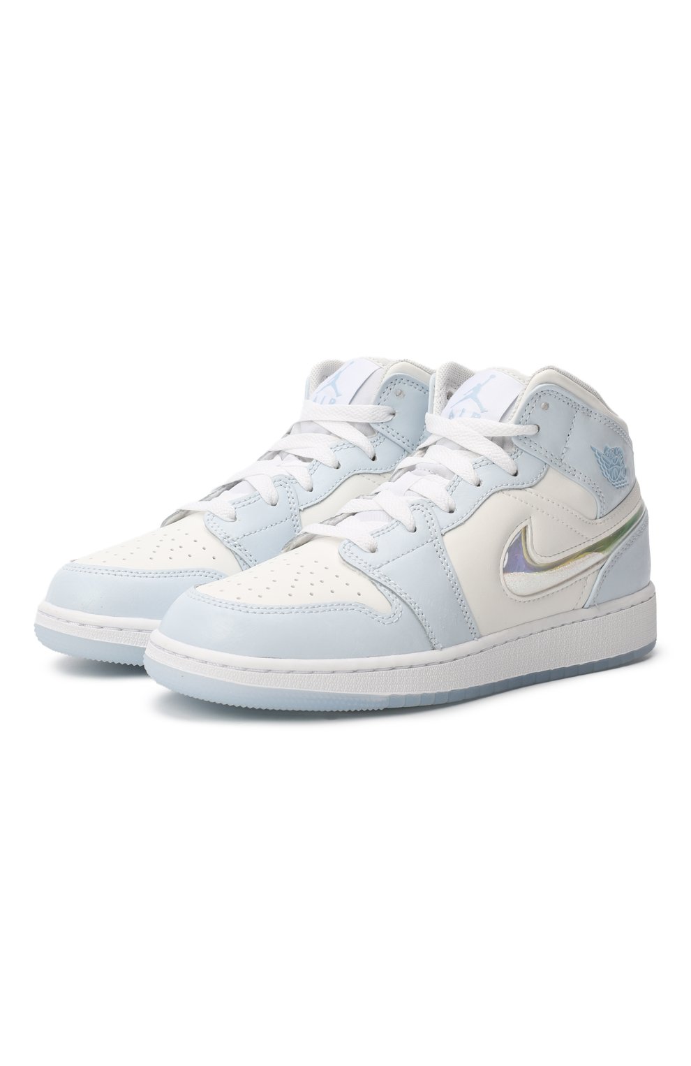 Кеды Air Jordan 1 Mid Gs Glitter Swoosh Blue Nike цвет Голубой купить на ресейл платформе Tsum 0634