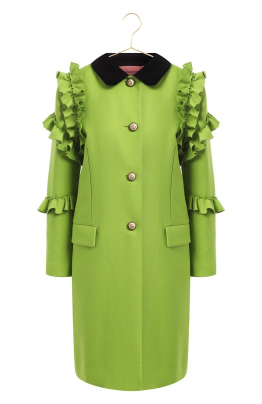 Шерстяное пальто | Gucci | Зелёный - 1