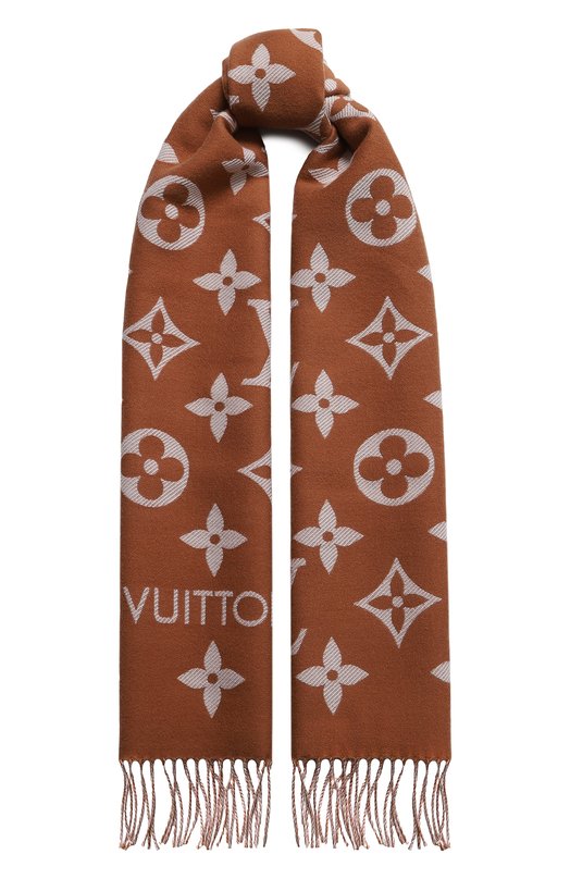 Шерстяной шарф LV Essential | Louis Vuitton | Коричневый - 1