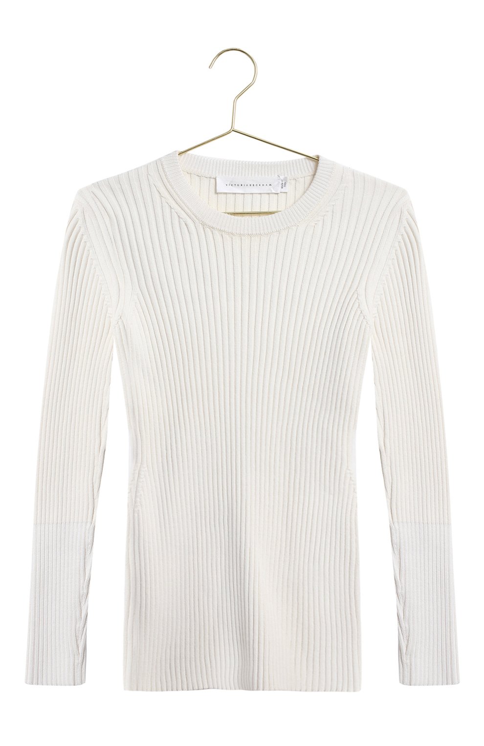Пуловер из хлопка и вискозы | Victoria Beckham | Белый - 1
