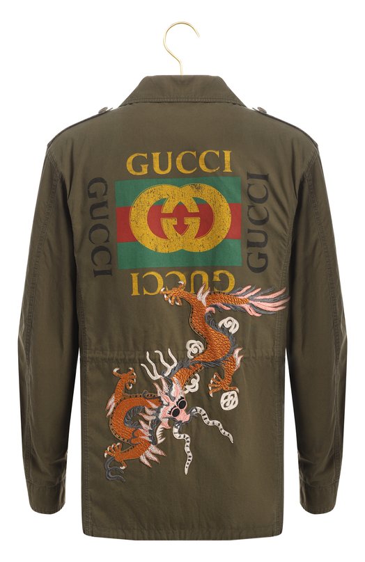 Хлопковая куртка | Gucci | Хаки - 2