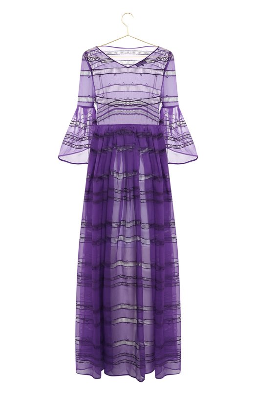 Платье из хлопка и шелка | Rochas | Фиолетовый - 2