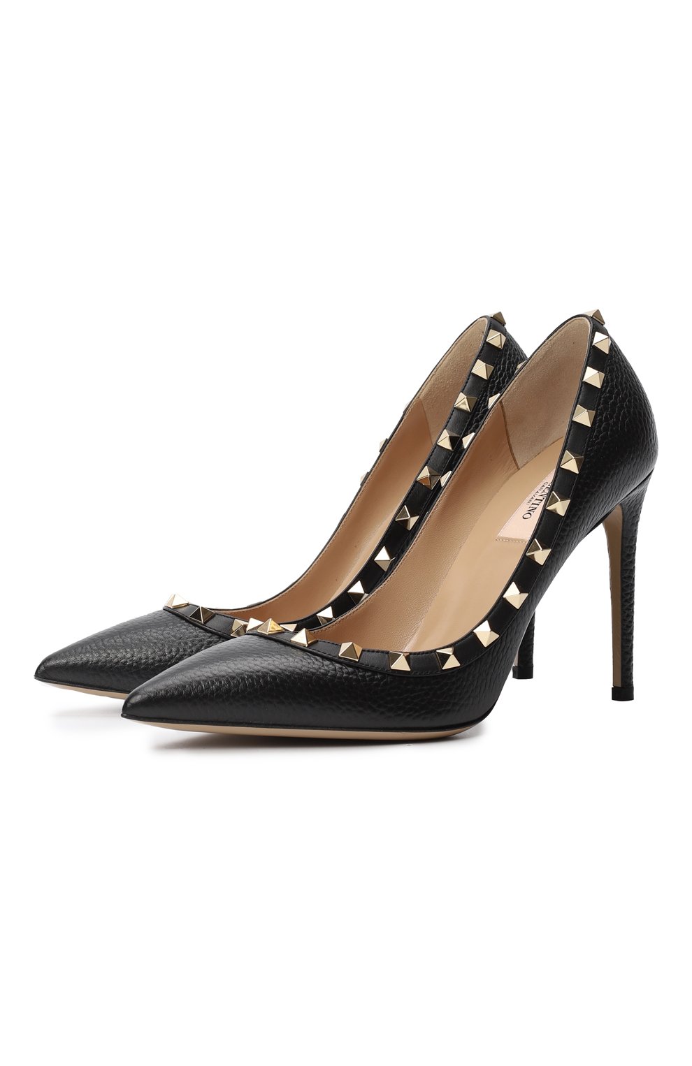 Кожаные туфли Rockstud Valentino, цвет Чёрный купить на ресейл ...